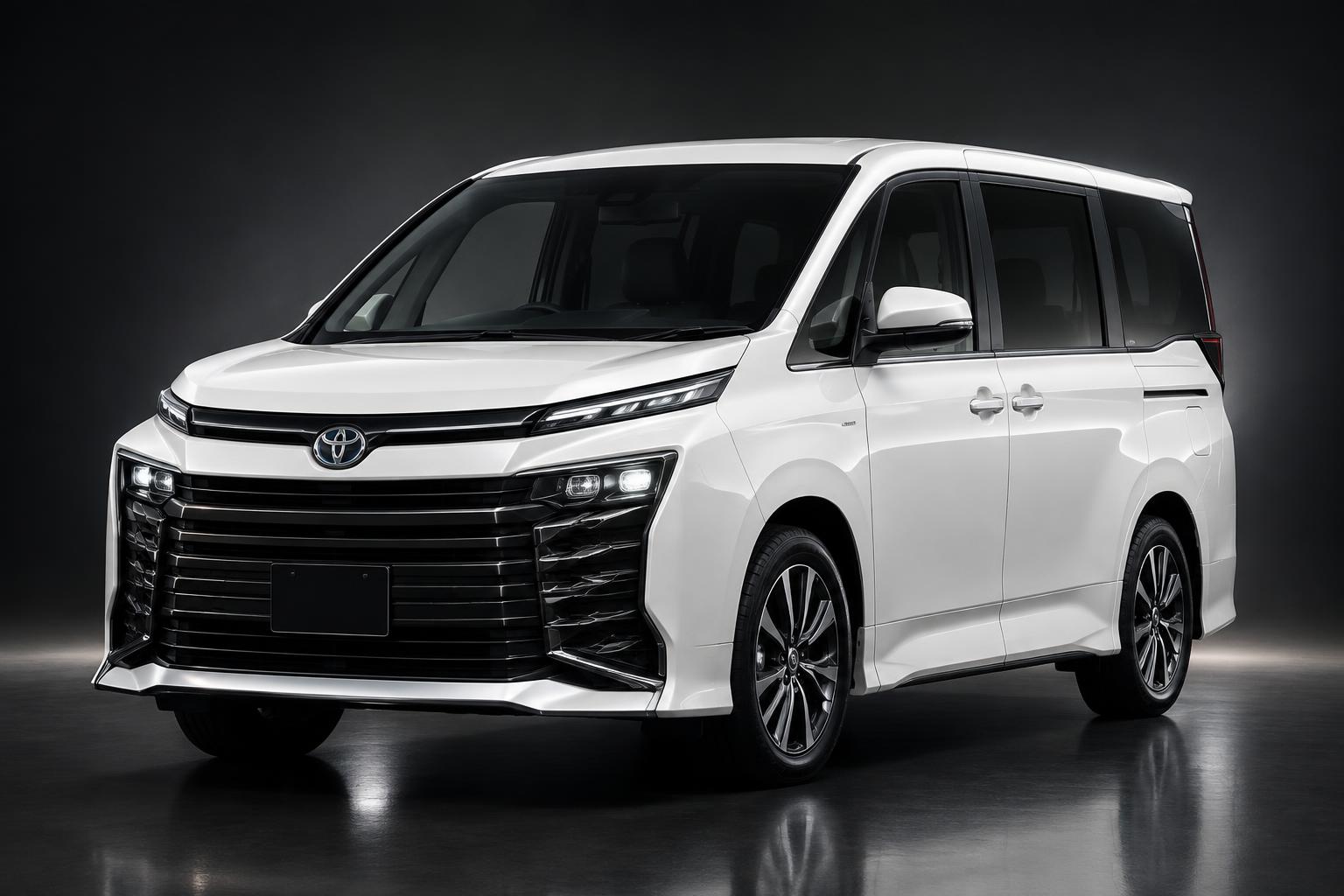 Illustrative white Toyota Voxy premium wagon